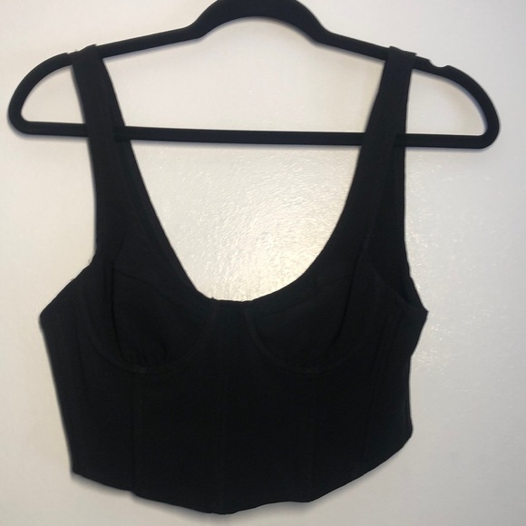 Fashion Nova Corset Top Cropped Black Size M - Picture 1 of 5